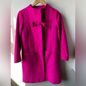 J CREW Wool Cashmere Nello Gori Pink‎ Coat Bow Dressy Coquette Feminine Luxury 2